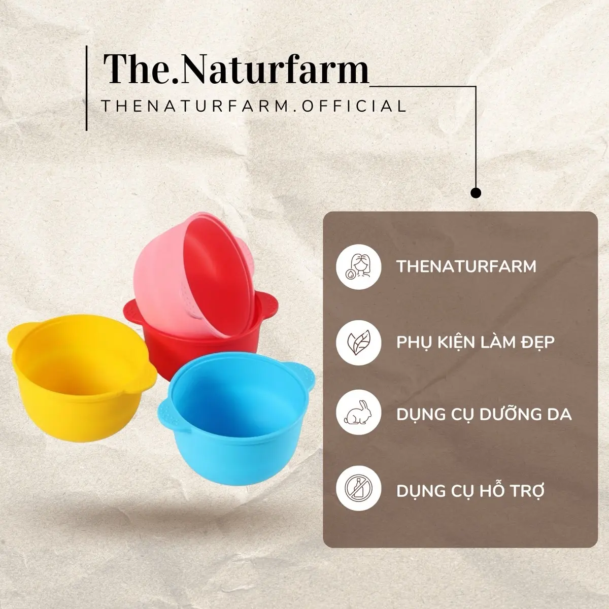 Chén nấu sáp silicon chịu nhiệt chống dính Thenaturfarm ( chén màu hồng )