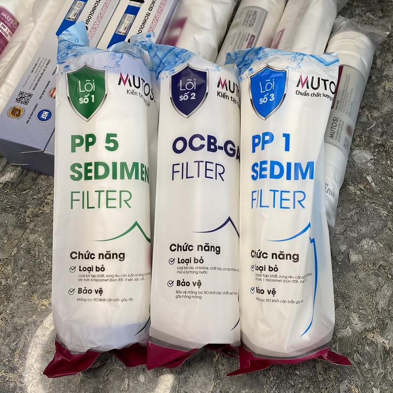 Bộ Lõi Lọc Thô Mutosi 1,2,3 - Loại 10 Inch (Dùng Cho Các Máy Lọc Nước RO)
