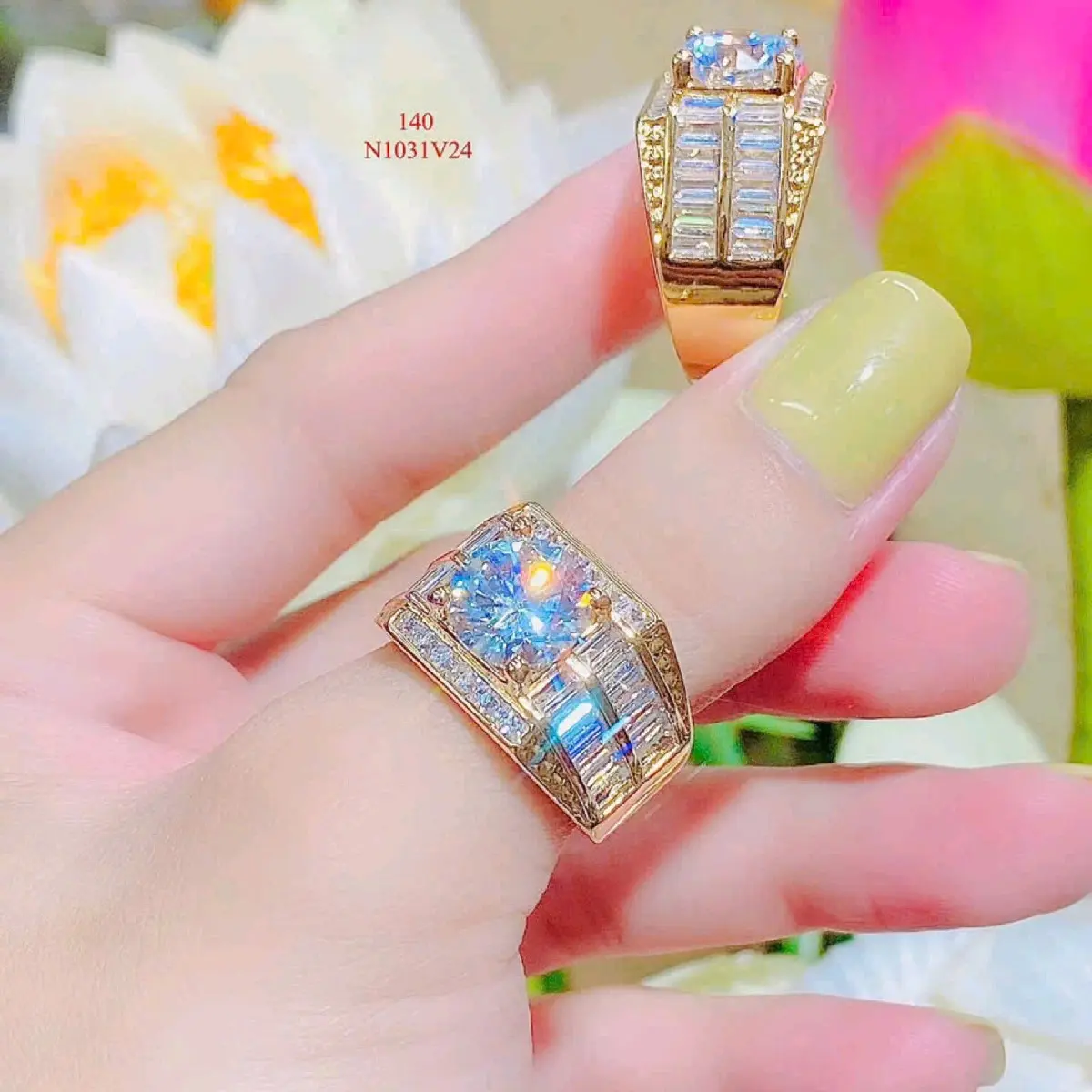 Nhẫn Nam N1031 đính đá CZ cao cấp có lót lồng