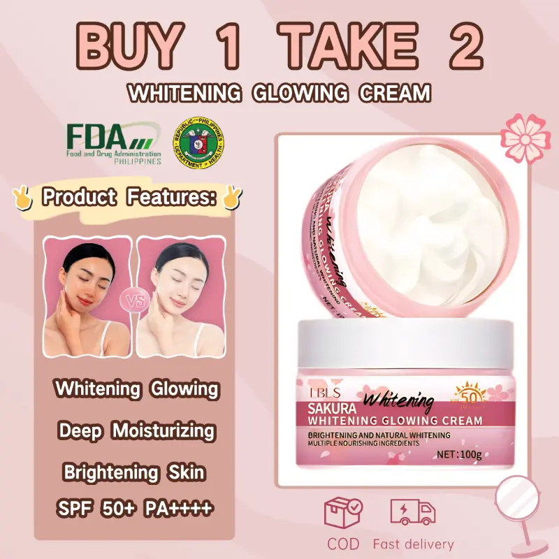 glutathione cream philippines Buy 1 take 2】 Whitening Facial Cream Nicotinamide Glutathione Arbutin  Glowing Sakura Cream SPF50 PA+