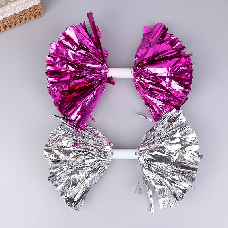 Product Introduction of Handle Style Cheerleader Pom Poms Metallic Streamer Sport Match Vocal Dance Party Concert Decorator Props Club Supply 24
