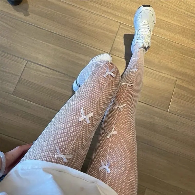 ￼Quần tất lưới sexy quyến rũ gắn nơ phong cách thời trang lolita Nhật Bản dành cho nữ 4