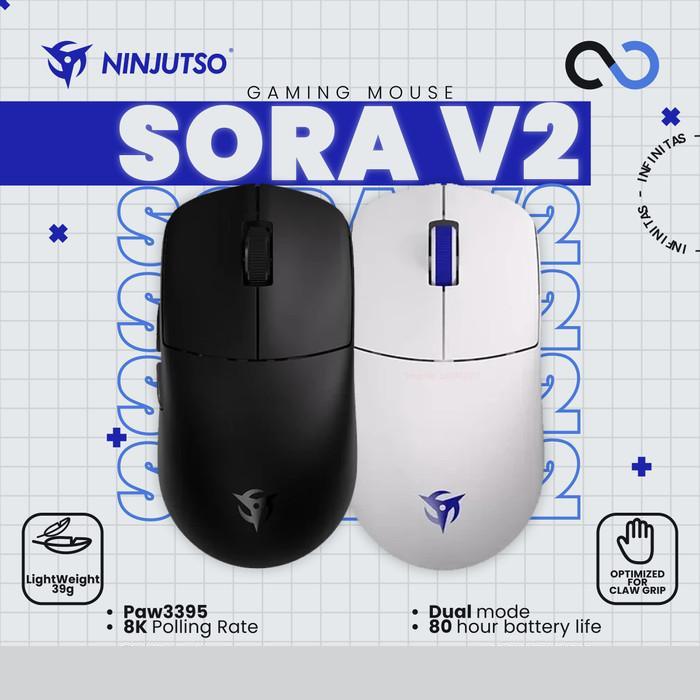 Zora Mouse Promo Ninjutso Sora V2 Wireless Super Light Gaming Mouse - Putih ...