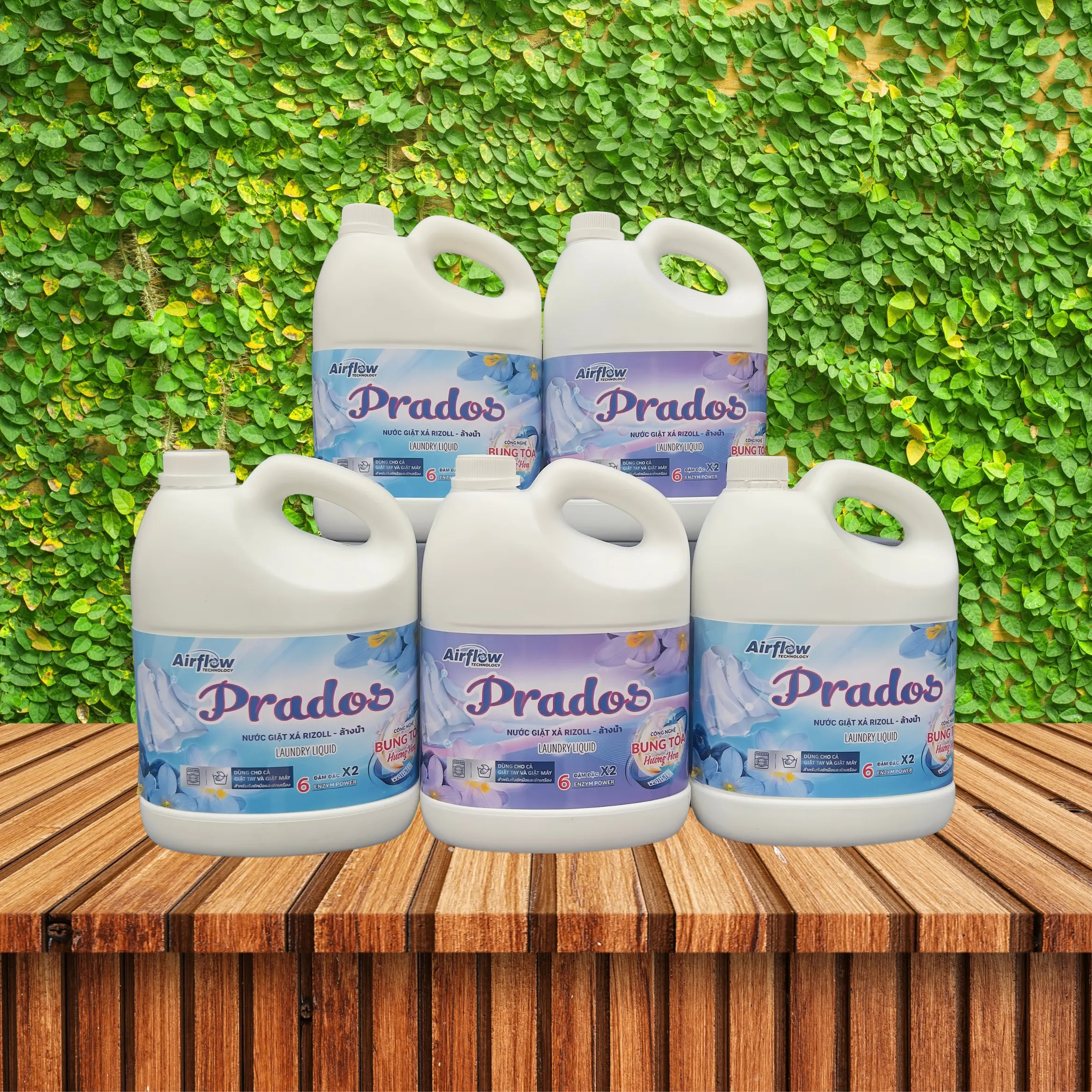 Combo 5 can nước giặt Prados M công nghệ Thái lan giặt thơm,sạch sâu