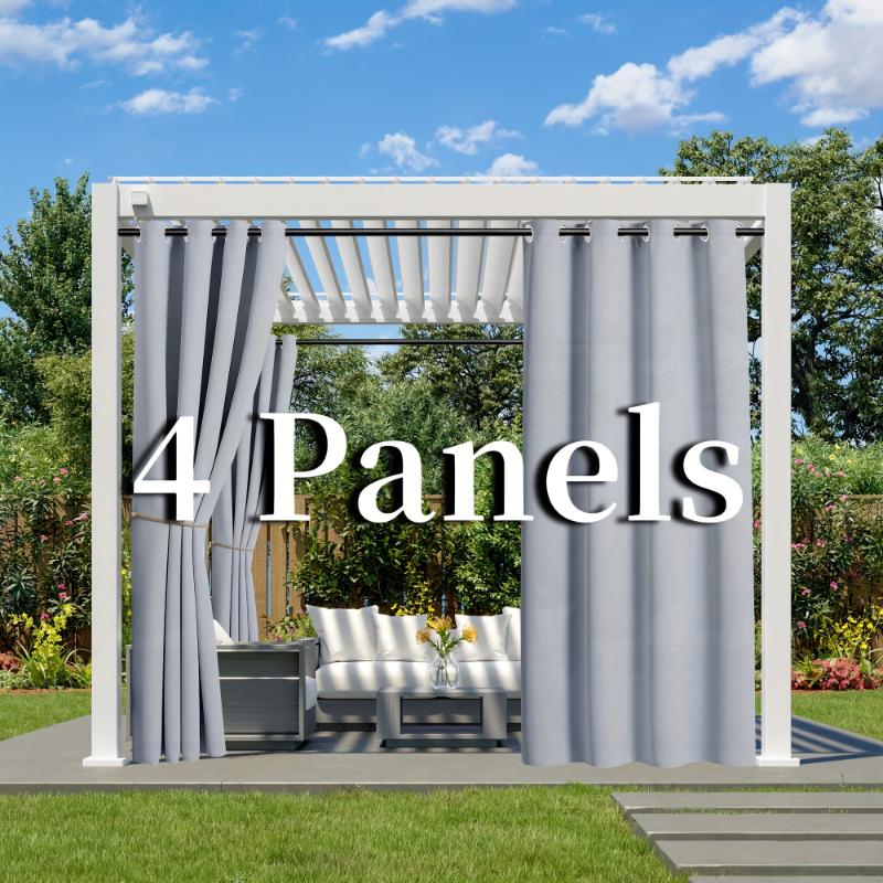 Product Introduction of 4 Pieces Waterproof Privacy Curtains - Light-filtering Outdoor Curtains With Rings For Porches, Gazebos, Pergolas, And Backyards 19