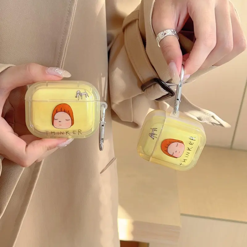 Cute Cartoon Girl Pattern Earphone Case, Shockproof Earphone Protective Cover, Earphone Accessories Compatible with AirPods Pro 1 2 3 4 1