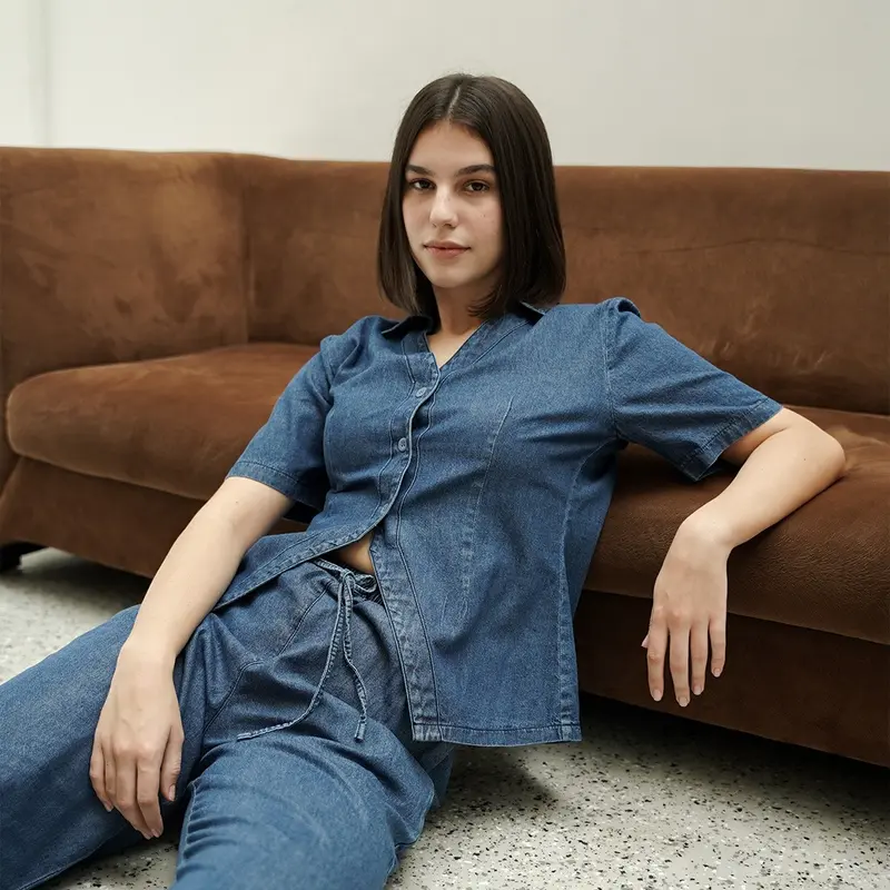 [Tutuloph] Jane Top | Atasan Denim Lengan Panjang Top Long Sleeve | Denim Top Jeans - Denim Collection | Atasan Kemeja Kancing Denim All size Normal Big size Premium 5