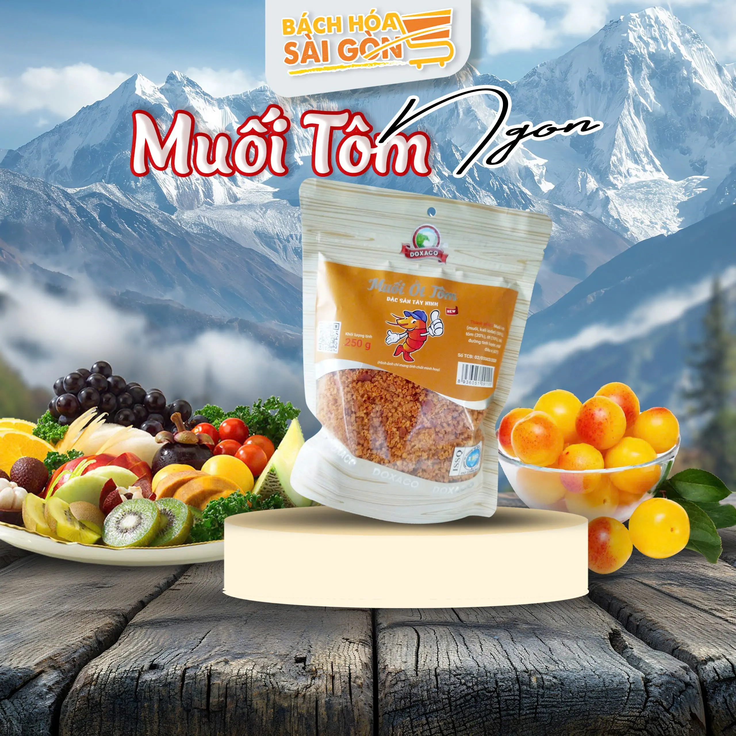 Muối Ớt Tôm Ngon Doxaco 250gr Dạng Gói - Gia Vị Tuyệt Hảo Cho Trái Cây, Thịt Cá Và Món Kho Thêm Ngon Shrimp Salt