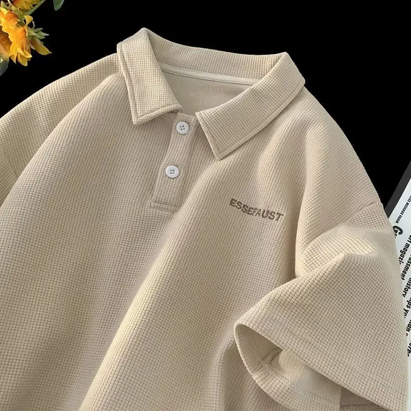 Áo Polo Bánh Quế, Áo Thun Ngắn Tay, Dành Cho Nam Và Nữ, Bộ Sưu Tập 1628 Người, Dáng Rộng Vừa Vặn, Áo Thun Tay Lỡ Hợp Xu hướng Mùa Hè Ins