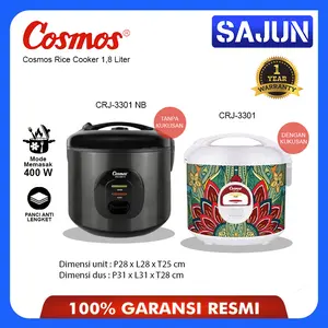 Cosmos Rice Cooker 1,8 Ltr CRJ-3301 / CRJ-3301 NB Magic Com / Penanak Nasi dengan Smart Heating System