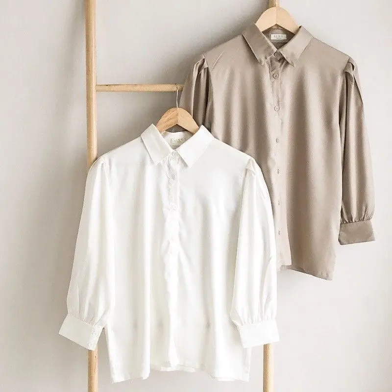 Kemeja Wanita Kekinian Crinkle Airflow Pemium By AS3 Atasan Panjang Baju Dewasa Oversize Casual Cewek Katun 2