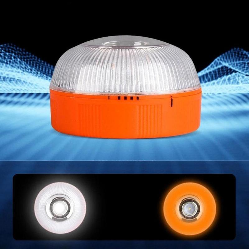 Product Introduction of V16 Car Warning Light LED White Emergency Light Yellow Flashing Light Traffic Strong Magnetic Induction Charging 18