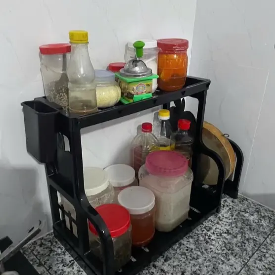 Kệ Đựng Gia Vị Đựng Đồ Dùng Nhà Bếp có khe để thớt 【】 0