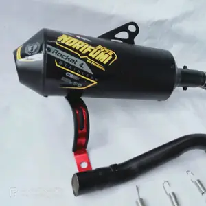 Knalpot crf klx wr  Motorcycle Racing norifumi rocket 4 SLINCER BESAR black doff crf 150 klx 150 dtracker wr 155 viar DLL Coklat Motor