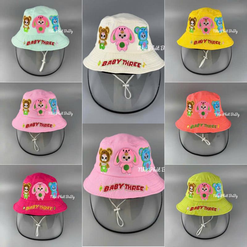 [ 4 TUỔI - 8 TUỔI ] MŨ CHỐNG BỤI BABY THREE ĐI ĐƯỜNG CHO BÉ, NÓN CHẮN GIÓ CHO TRẺ EM KÈM MÀN CHE BẢO VỆ THÁO RỜI Ạ