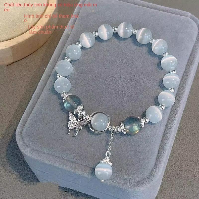 Vòng Tay Bướm Thủy Tinh, Nữ, Thiết Kế Đặc Biệt Vòng Tay Ánh Trăng Xám, Dễ Phối Đồ, Duyên Dáng Và Hợp Xu hướng, Thích Hợp Làm Quà Tặng Học Sinh, [DBS] Phụ Kiện Kiềng vòng  italian 5