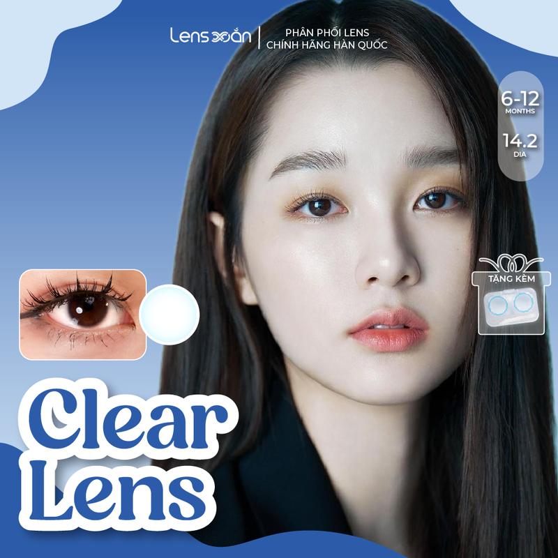 Kính áp tròng trong suốt LENS XOẮN lens mắt trong suốt unisex 6 tháng 1 năm CLEAR LENS