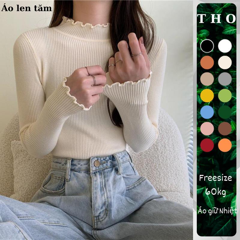 Áo Len Tăm Cổ 3p Giữ Nhiệt Cho Nữ Áo Len Cổ Viền Bèo Dễ Phối Đồ Cho Nữ ML8008 2024