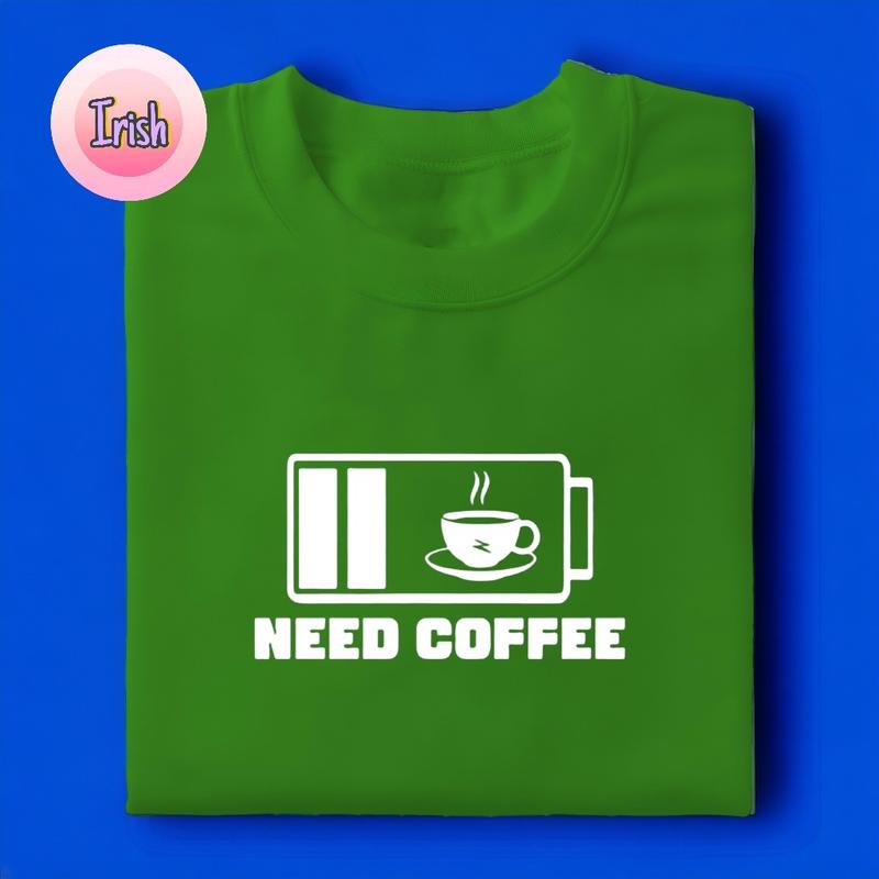 Product Introduction of Need coffee T-shirt Aesthetic minimalist Statement shirt Tees unisex Fabric Menswear Top Cotton Lingerie Streetwear Crewneck Round Neck Casual Tropical Short Sleeve Yellow 6