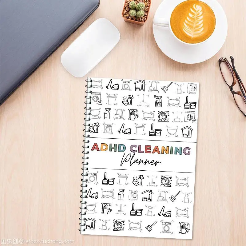 Household Daily Cleaning Schedule Planner, 1 Count Annual Cleaning Checklist Schedule Notebook, Office Stationery & Supplies