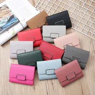 BISA COD D165 Dompet Lipat Wanita / Dompet Kulit Gaya Wanita / Dompet Gaya Korea / Dompet Lipat Impor Kartu Uang 0