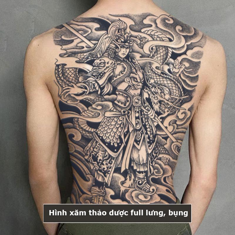 Hình xăm 15 ngày Full lưng bụng BD-001 hình xăm thảo dược chống nước bền màu