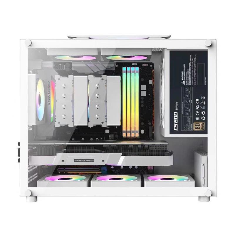 New Mini Convenient Portable Small Chassis MATX E-Sports Desktop Small Chassis Tempered Glass Side Transparent 2