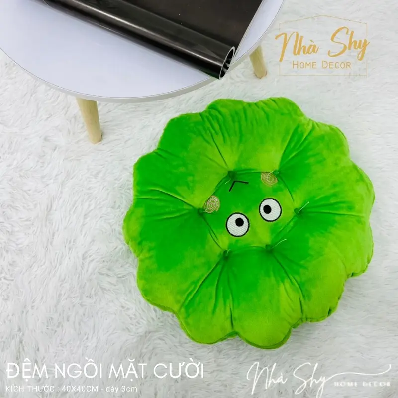 Đệm ngồi bệt mặt cười, nệm lót ghế 40x40cm chất nỉ nhung 3