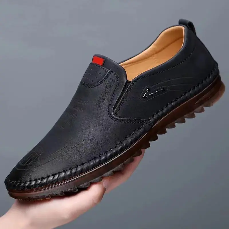 Kasut Kulit Lelaki, Gaya Selipar, Tapak Lembut, Sesuai untuk Musim Bunga dan Musim Panas, Kasut Memandu, Serba guna, Kasual, Gommino, Gaya Perniagaan Flat Shoes