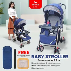 SPEEDS Stroller Kereta Dorong Premium Bayi Newborn Bayi Kursi Anak 2 Mode Perlengkapan Roda Baby Stroller Fitur Lengkap Cover Full LX 073-1