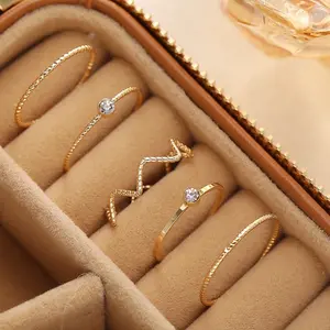 5pcs cincin set fashion termurah gaya retro vintage Perempuan Laki-laki Perempuan Laki-laki Perempuan Laki-laki Rings