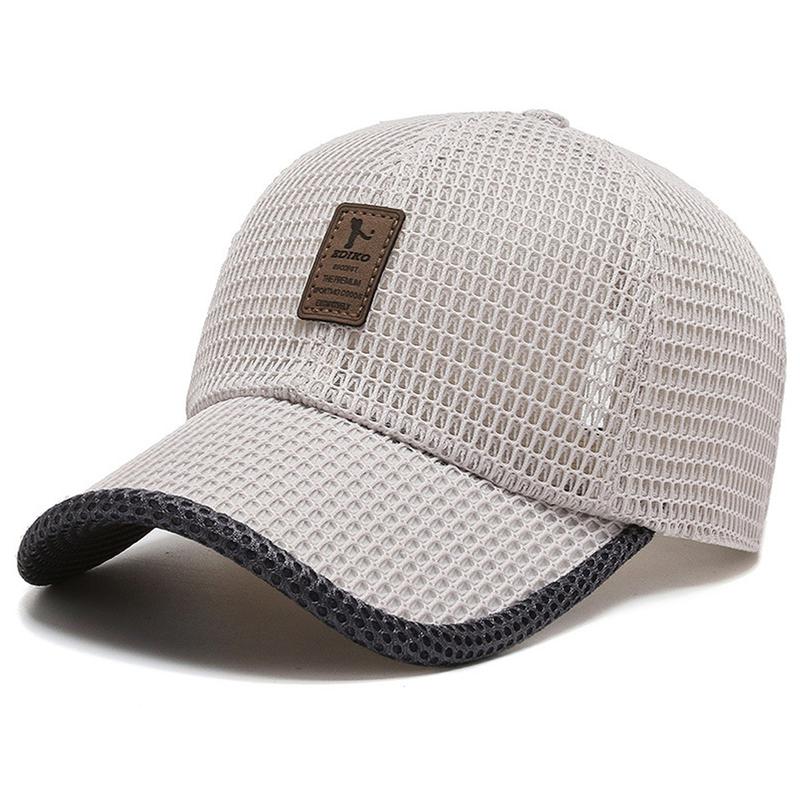 Men Baseball Cap Outdoor Sun Hat Breathable Mesh Peaked Cap Sunscreen Cap Adjustable Cotton Casual Cap 5