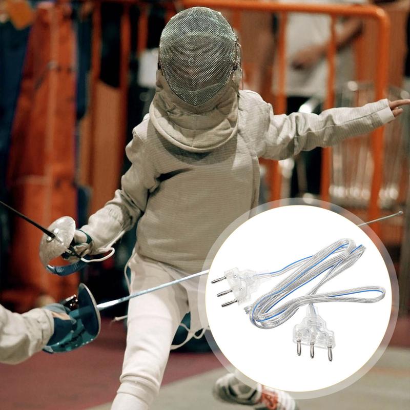 Ijsjwu- Plastic and Stainless Steel Fencing Wire Fencing Body Wire Stainless Steel High-quality Epee Body Cord with Transparent Cable Adapter for Fencing Competition 0