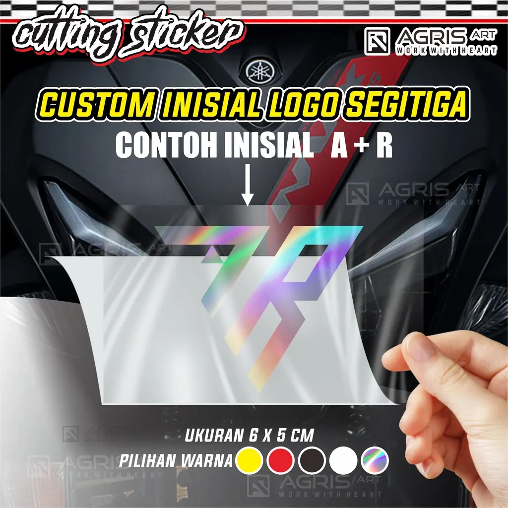 custom cutting sticker stiker logo GC custom ala GC logo segitiga custom logo bukan printing anti luntur