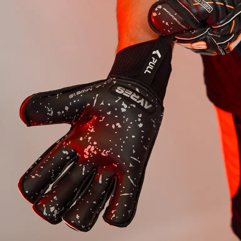 AYRES GLOVES SERIES-02 SARUNG TANGAN KIPER SEPAKBOLA ORIGINAL BLACK ORANGE 6