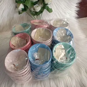 souvenir mangkuk bulat 50pcs warna soft kemas plastik
