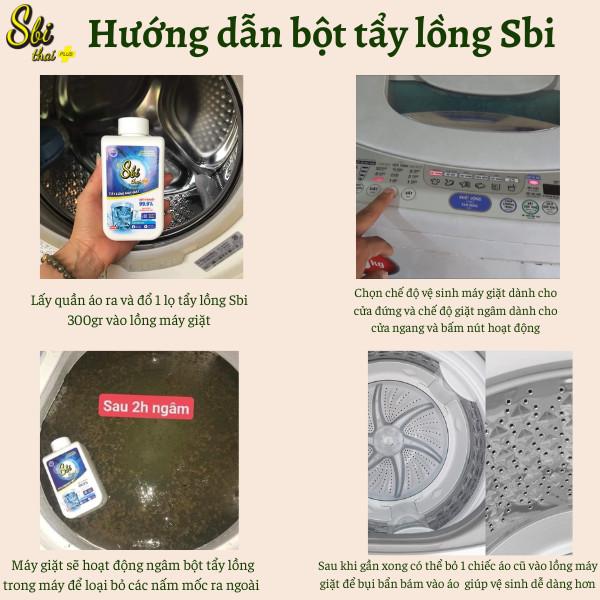 { MUA 3 ĐƯỢC 5 } Tẩy lồng máy giặt Sbi 300ml chai dạng bột , tẩy sạch cặn bẩn nấm mốc ,trong lồng máy giặt hiệu quả đơn giản, ( TẶNG XỊT NƯỚC HOA CAO CẤP TRỊ GIÁ 80K) Làm Sạch 8