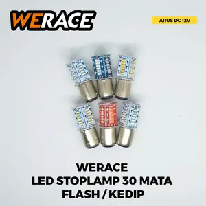 WERACE Stoplamp Lampu Stop LED 30 Mata Bayonet Running Dan Flash Kedip Universal Dc 12 Volt Tahan Lama