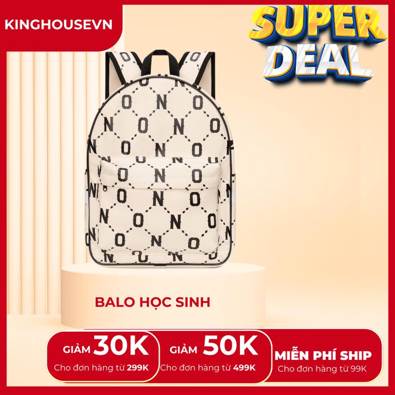 Balo ON Màu Kem - Balo Backpack Unisex - Chống Nước - Đi Học Đi Chơi - Mẫu 1 Đeo Vai - King House