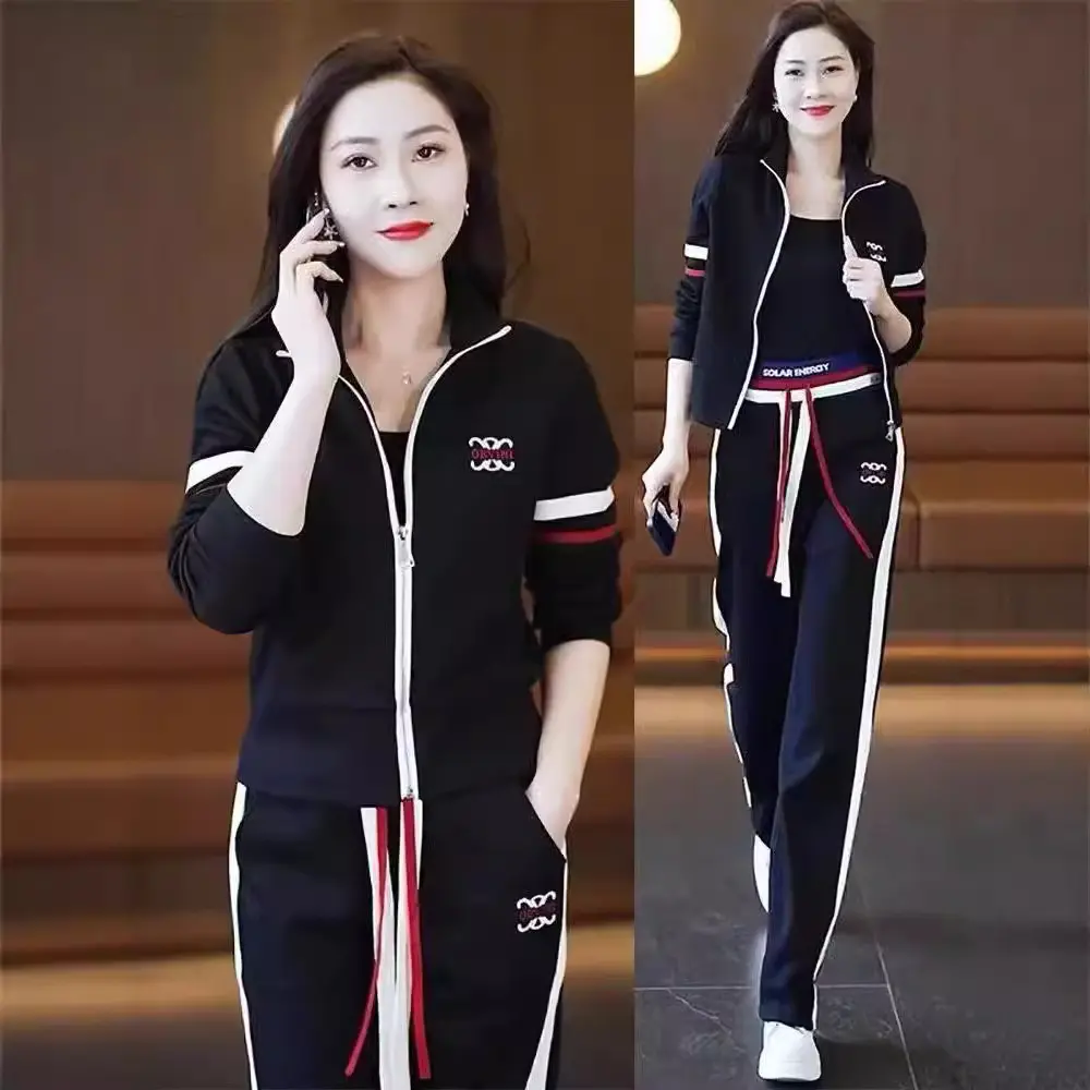 Bộ Đồ Quần Áo Thể Thao Thường Ngày Áo Nỉ Có Lông Trông Trẻ Trung Bó Sát Sành Điệu Thời Trang Mới Mùa Xuân Và Mùa Thu 2024 Cho Nữ Bộ Hai Mảnh Quần Ống Rộng