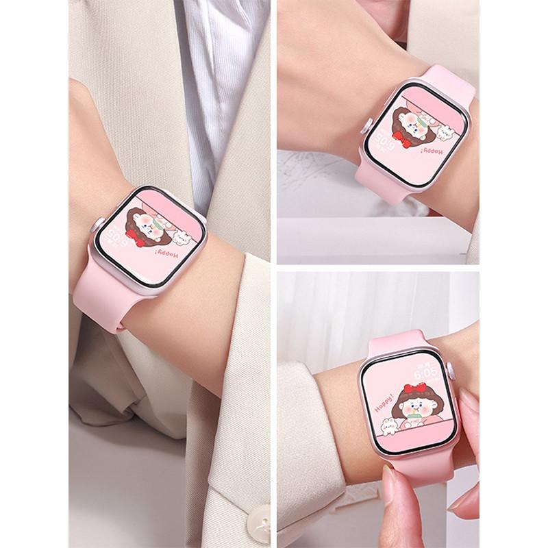 Silicone Strap for IWatch Apple Watch Series 11 10 9 8 7 6 5 4 3 Ultra 3 2 Se 3 2 49mm 46 45 44 42 41 40 38mm Soft Rubber Replacement Band Accessories for Tali Jam Tangan Smartwatch I8 S10 S8 S9 Pro Max T900 T800 Ultra 8 MAX 9 PRO S20 T500