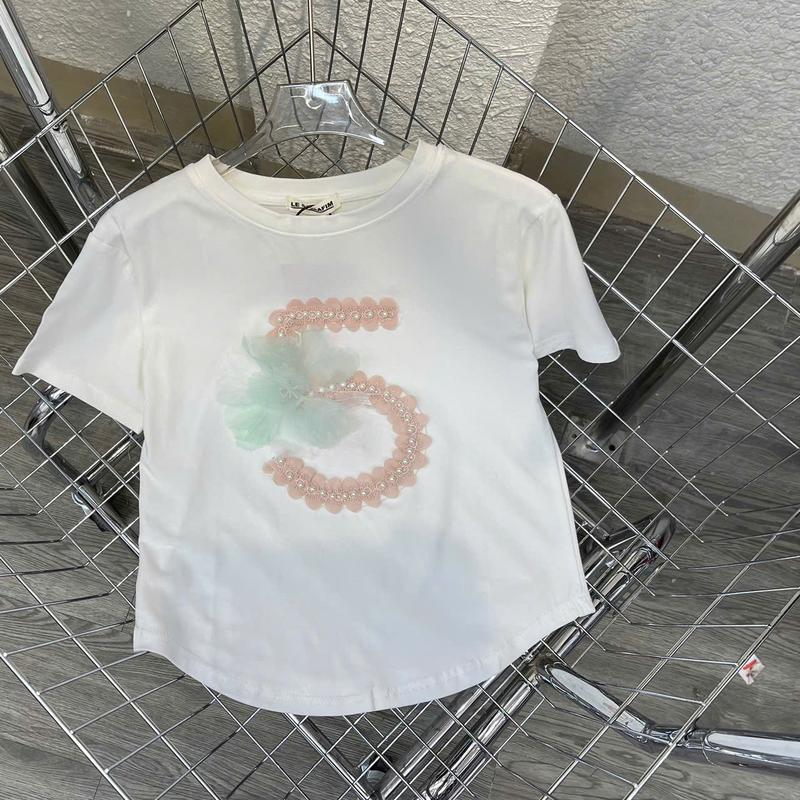 Aó thun cotton đuôi tôm SỐ 5 đáp thêu mã B108