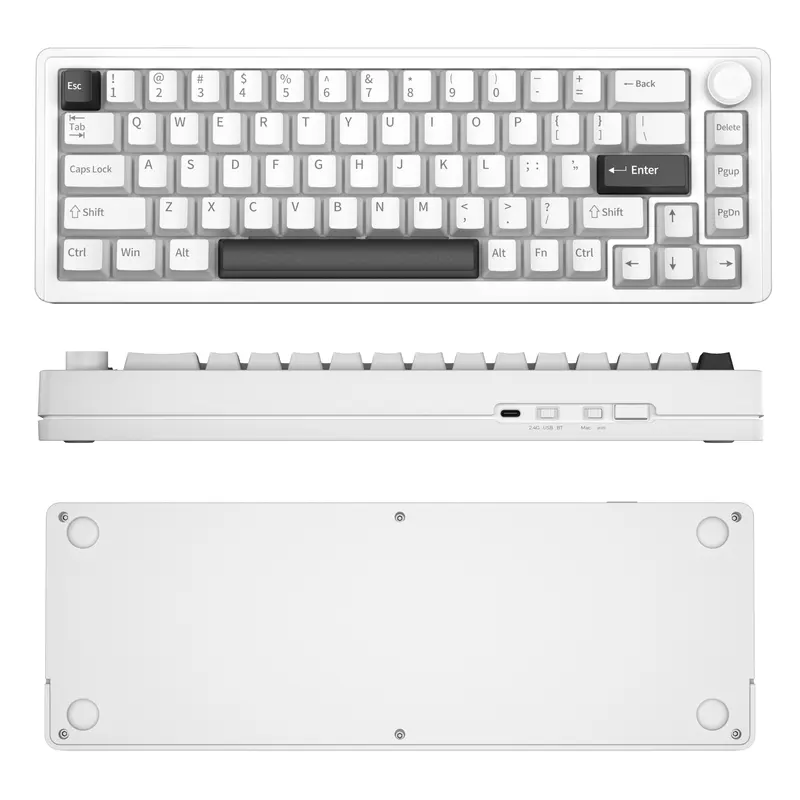 【GIAO HÀNG TRONG 3 NGÀY】 ZIFRIEND & FURYCUBE E68 68 phím Miếng đệm Bàn phím chơi game không dây Có dây / Bluetooth / 2.4G 3 chế độ Bàn phím cơ Bộ giảm thanh năm lớp tùy chỉnh PBT Keycaps RGB 3 / 5 Pin Có thể hoán đổi nóng 65% Bố cục Bàn phím nhôm 7