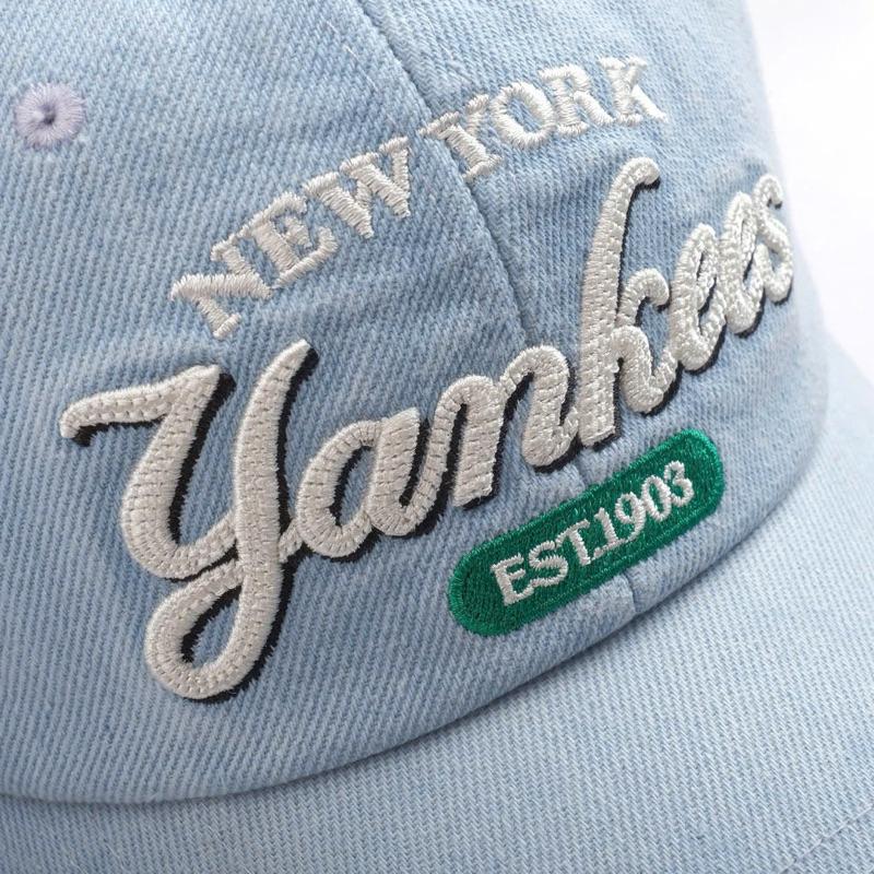 2025Mau moi Mũ lưỡi trai phối jean logo chữ thêu phong cách unisex 5