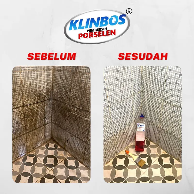 KLINBOS PORSELEN 1 LITER Pembersih Kerak 5X Lebih Kuat Untuk Kamar Mandi,pembersih kerak kamar mandi,pembersih kamar mandi, pembersih kerak kamar mandi yang membandel,pembersih kamar mandi dan keramik,pembersih kerak kamar mandi ampuh Cair Sarung Jamur 7