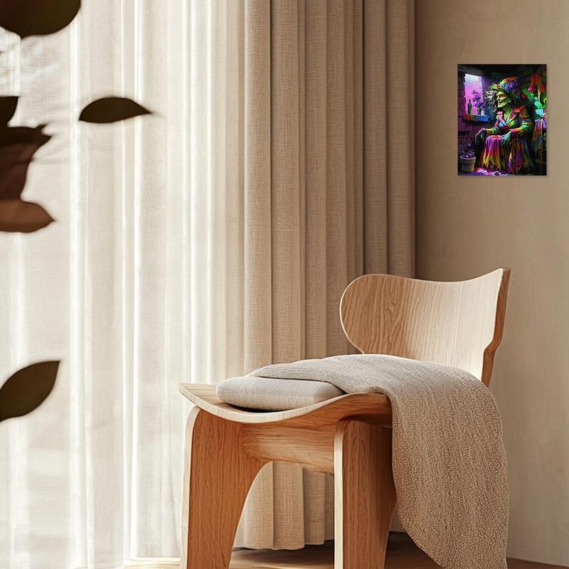 Witch Pattern DIY Painting by Numbers Kit, 1 Set DIY Halloween Paint by Numbers Kit without Frame, Wall Art Decoration for Home Living Room Bedroom 7