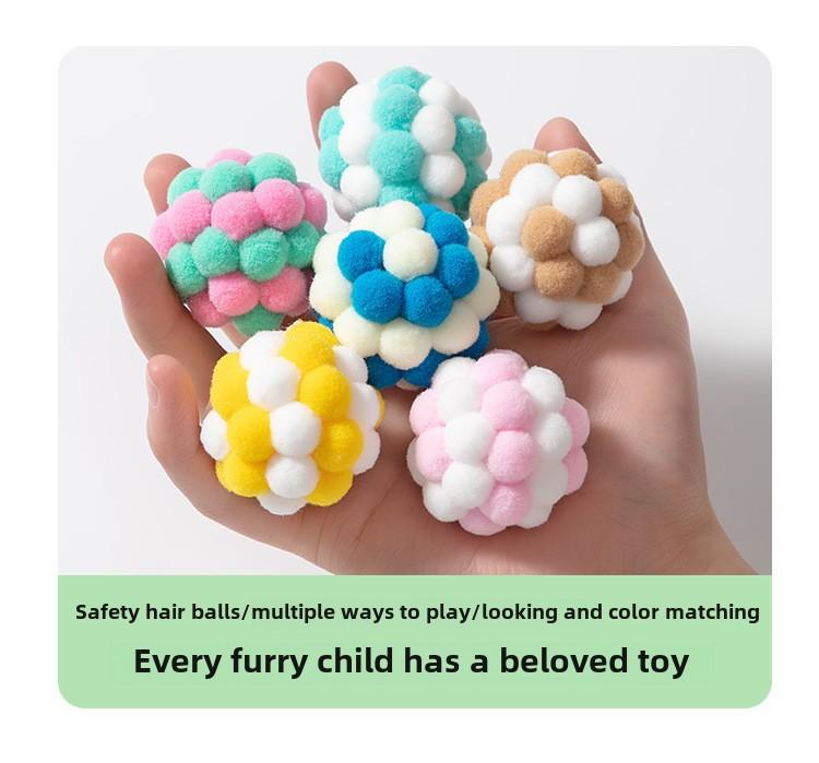 Product Introduction of Cat Toy Ball Teaser Cat Ball Cat Hair Ball Self-Entertainment Silent Ball Plush Ball Pet Toy 12