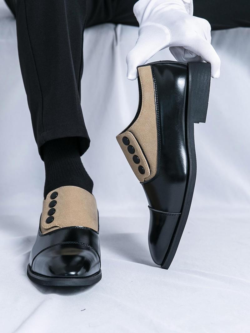 Product Introduction of Men's Fashionable Colorblock Dress Shoes, Casual Comfortable Formal Shoes for Work Office, Fashion Shoes for Party, Daily Clothing Decor 10