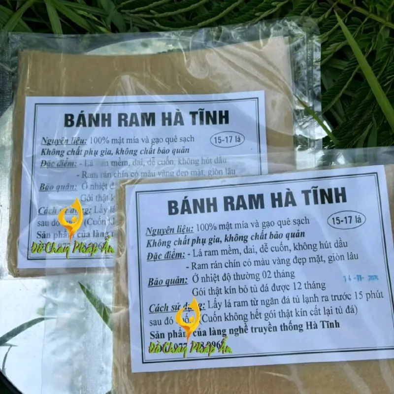 Ram( bánh tráng), cuốn chả giò ngon, giòn rất lâu, Đặc Sản Hà Tĩnh (15-17 lá),làm từ mật mía và gạo quê 2