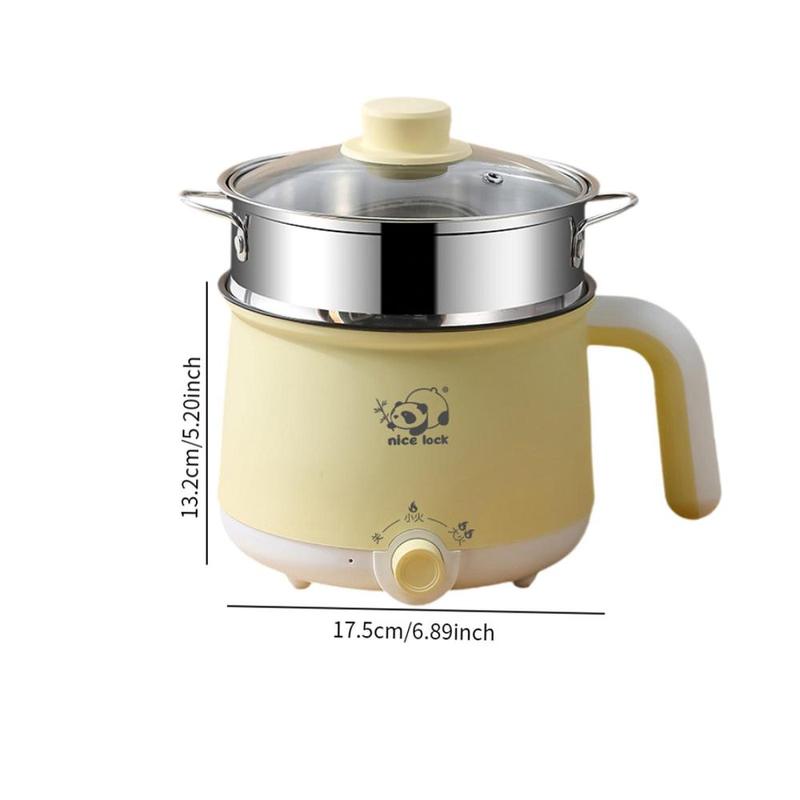 Product Introduction of Electric Hot Pot Nonstick Boil Dry Protection Multipurpose Raman Cooker Noodles Cooker for Dumpling Pasta Oatmeal Soup Fry 0